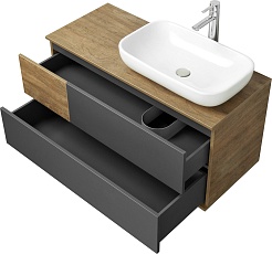 Акватон Мебель для ванной Терра 105 дуб кантри/антрацит – фотография-8